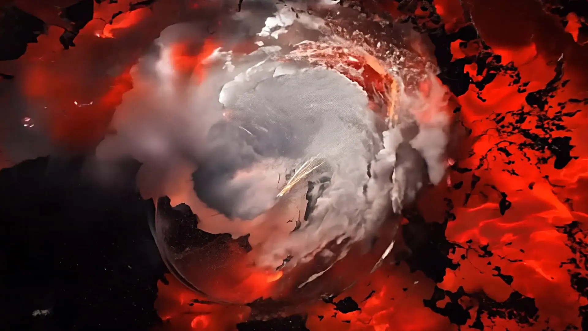 Stormy Volcano Eruption Background for Dramatic Title Animation